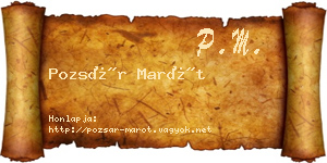 Pozsár Marót névjegykártya